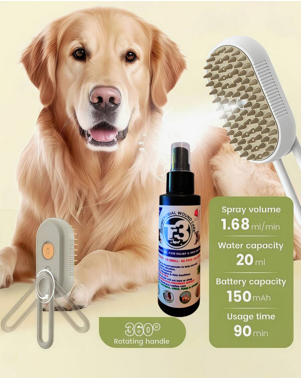 TR3 Antimicrobial & 3-1 Misting Brush with Handle - Pain Relief & Healing - Image 2